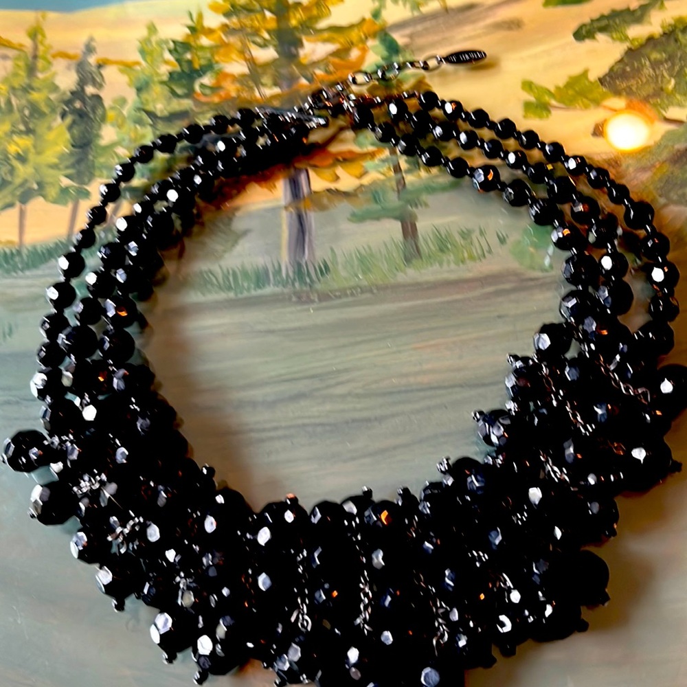 Black crystal necklace
